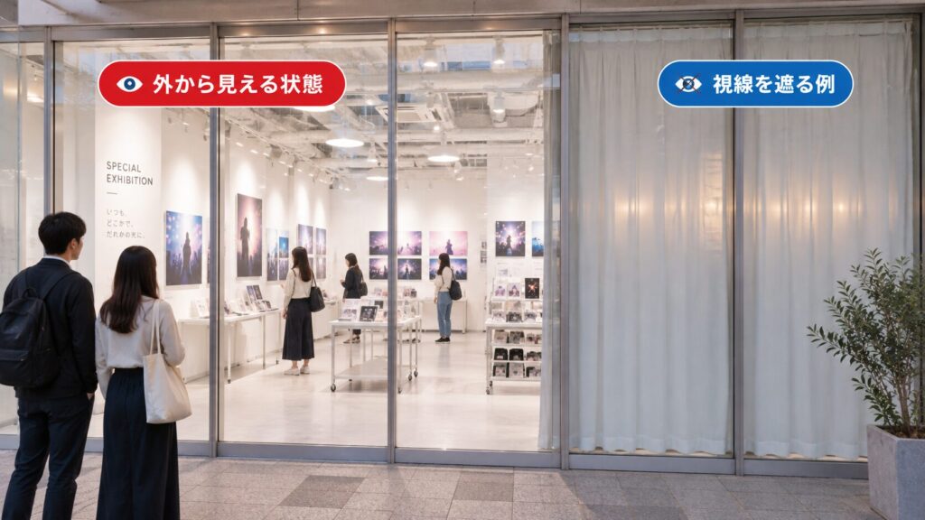 有料の写真展・展示では「外から見えるか」も確認する